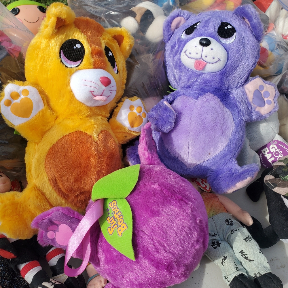 Purple and Yellow Plush Toy Set